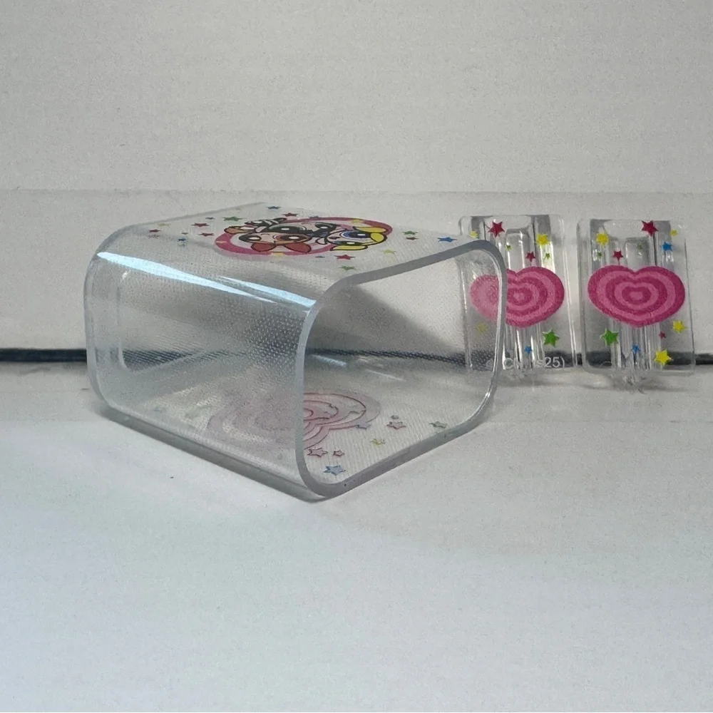 Powerpuff Girls Clear hearts charger cover and cable protector